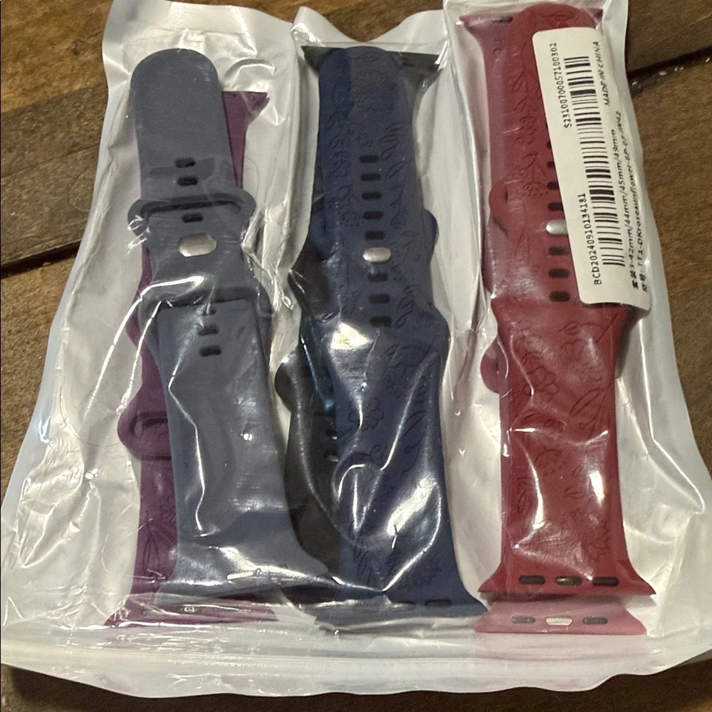 Smartwatch Band Set - Purple, Blue, and Red
